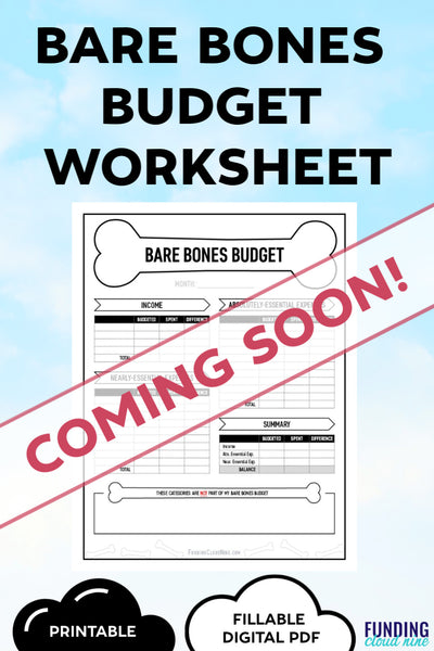 Bare Bones Budget Worksheet