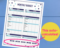 Monthly Budget Worksheets